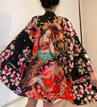 Bebovizi Japanese Style Flaming Phenix Print Cardigan Kimono Harajuku Women Men Sexy Yukata Female Streetwear Traditional Haori