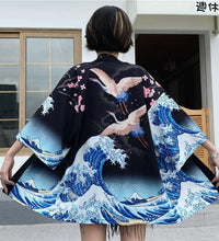 Bebovizi Japanese Style Flaming Phenix Print Cardigan Kimono Harajuku Women Men Sexy Yukata Female Streetwear Traditional Haori