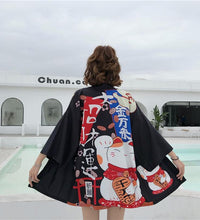 Bebovizi Japanese Style Flaming Phenix Print Cardigan Kimono Harajuku Women Men Sexy Yukata Female Streetwear Traditional Haori