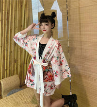 Bebovizi Japanese Style Flaming Phenix Print Cardigan Kimono Harajuku Women Men Sexy Yukata Female Streetwear Traditional Haori