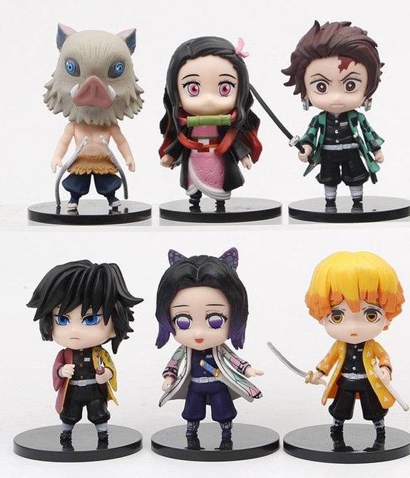 6PCS Anime action figure Demon Slayer Figure Kamado Tanjirou Nezuko s Zenitsu Figurine Inosuke Kimetsu No Yaiba
