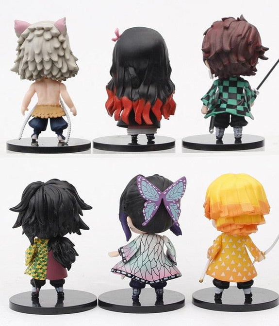 6PCS Anime action figure Demon Slayer Figure Kamado Tanjirou Nezuko s Zenitsu Figurine Inosuke Kimetsu No Yaiba