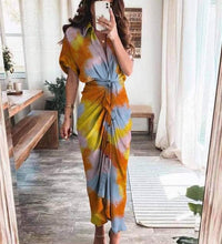 2021 Women Sexy Deep V Draped Shirt Long Dress Fashion Button Slit Bandage Beach Dress Lady Elegant Casual Short Sleeve Dresses