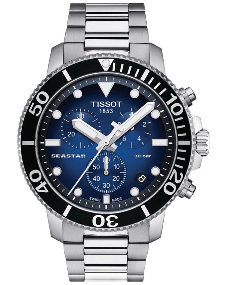 Tissot Seastar 1000 Men Quartz Blue Dial Chronograph Stainless Steel Watch T1204171104101