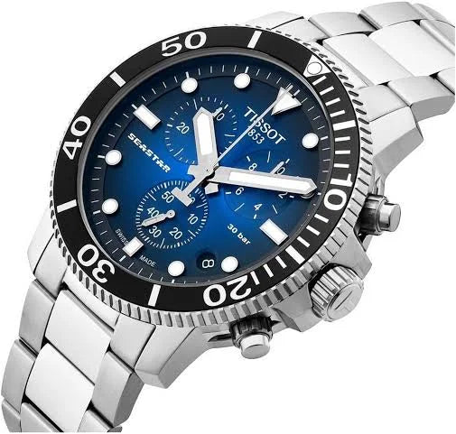 Tissot Seastar 1000 Men Quartz Blue Dial Chronograph Stainless Steel Watch T1204171104101