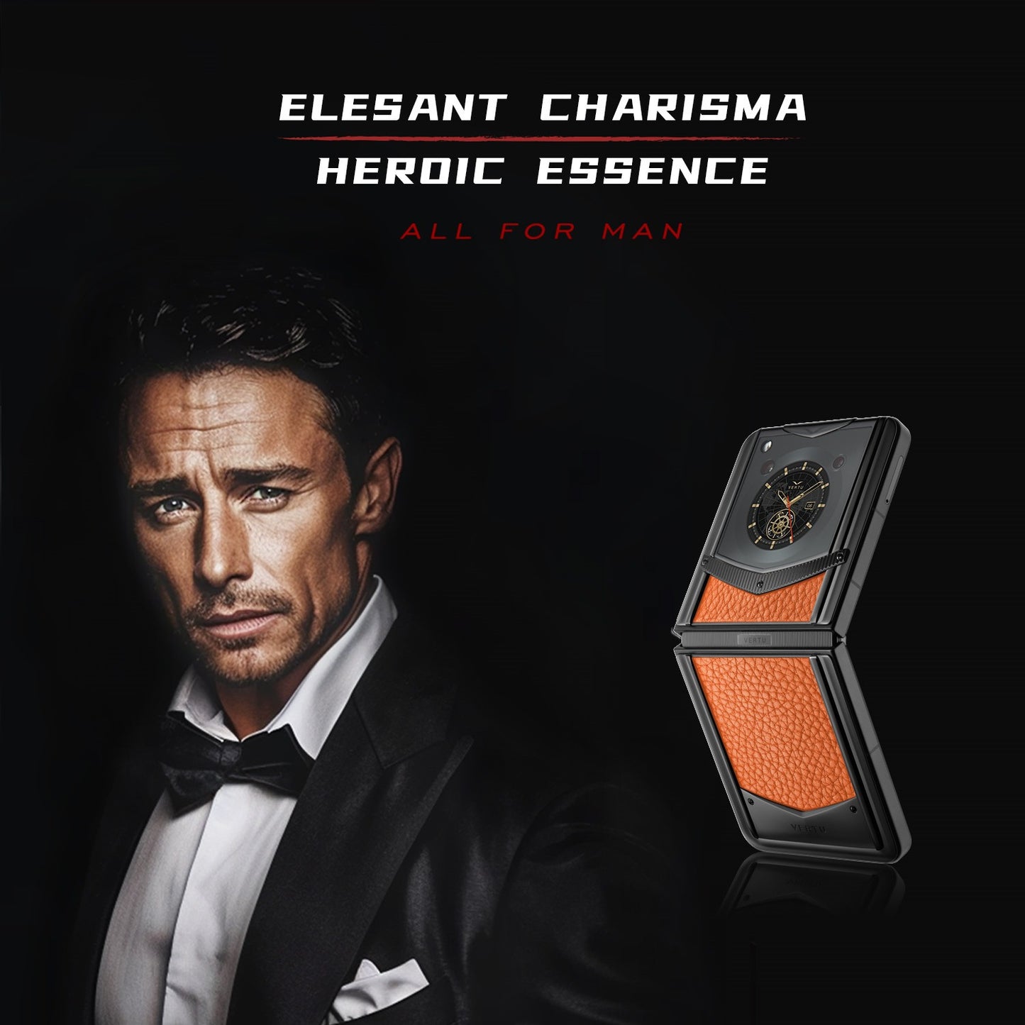 Vertu Ironflip Orange Calfskin Series Android Mobile Phone