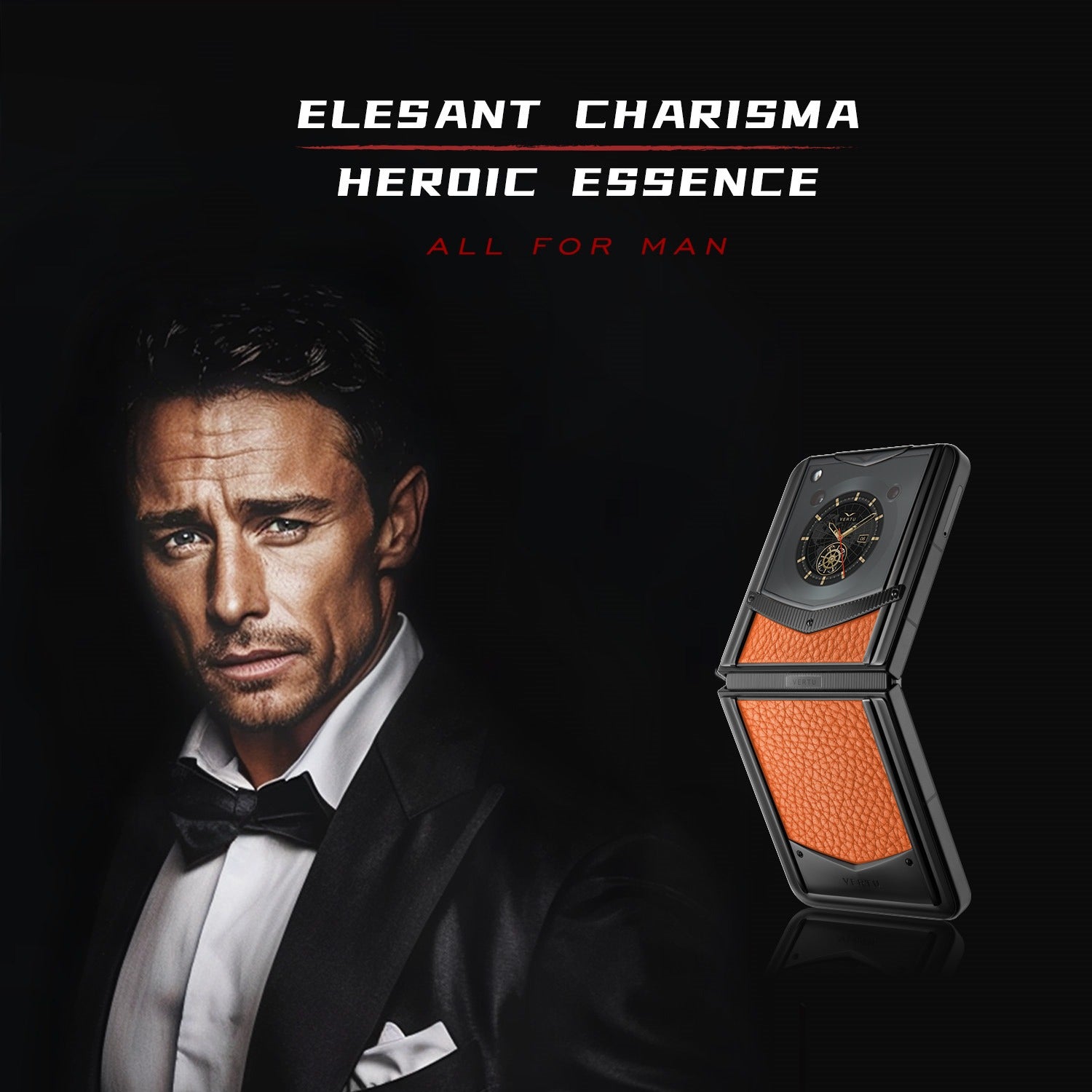 Vertu Ironflip Orange Calfskin Series Android Mobile Phone