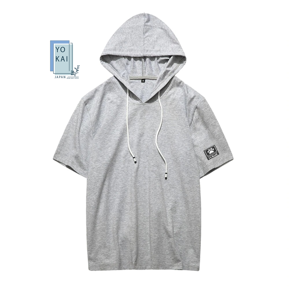 Half hoodie t shirt hotsell