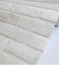 Wallpaper PVC 3D Brick grey white foam thick vinyl 54.15 square feet waterproof - astore.in