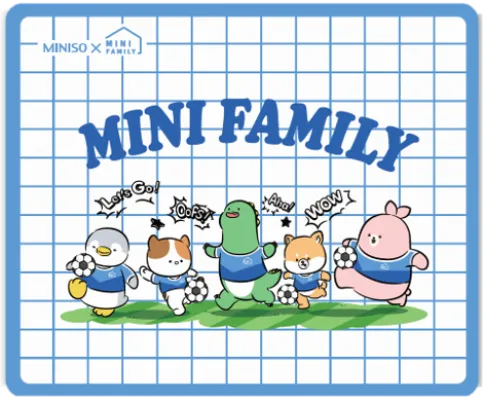 Miniso Mini Family Sports Square Mouse Pad (Blue)