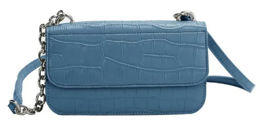 Miniso Fashion Crocodile Pattern Crossbody Bag with Chain(Blue)