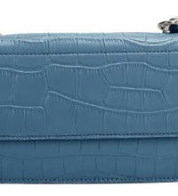 Miniso Fashion Crocodile Pattern Crossbody Bag with Chain(Blue)