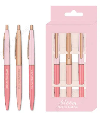 Miniso Pink Series Ballpoint Pen Set (3 Pcs)