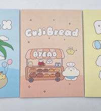 Miniso Guji Guji Bread Baking Series A5 Stitch-bound Book (32 Sheets, 3 Pcs)