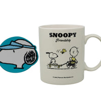 Miniso Snoopy Summer Travel Collection Ceramic Cup with Coaster (340mL)(Off-White)