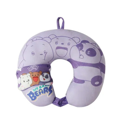 Miniso We Bare Bears Baby Collection U-Shaped Neck Pillow with Sleep Mask