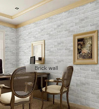 Wallpaper PVC 3D Brick grey white foam thick vinyl 54.15 square feet waterproof - astore.in