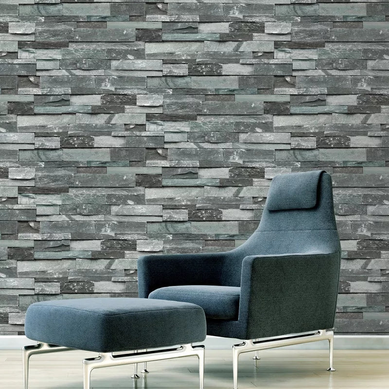 Blue Stone Design Wallpaper Roll - astore.in