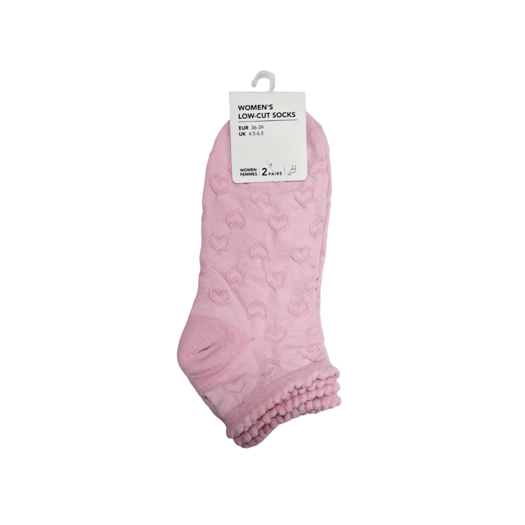Miniso Heart Women＇s Low-cut Socks 2 Pairs(Pink)