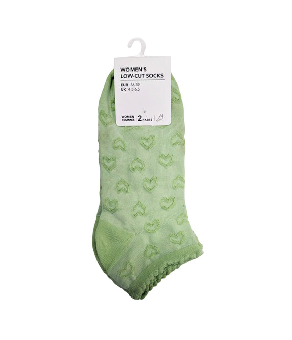 Miniso Heart Women＇s Low-cut Socks 2 Pairs(Green)