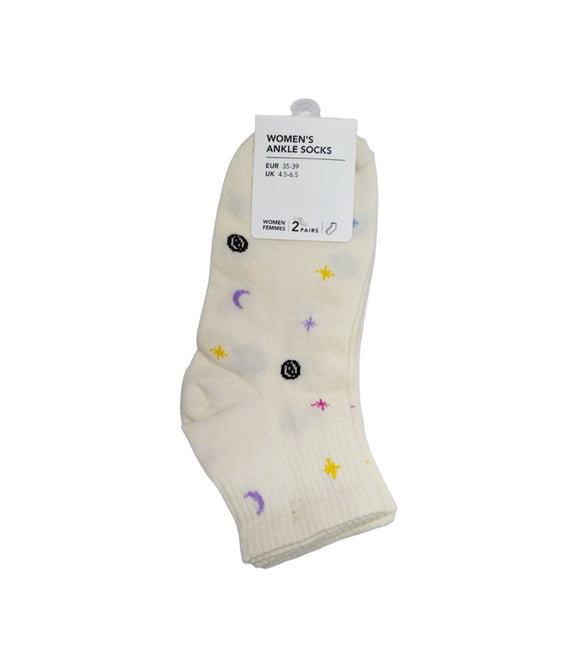 Miniso Space Women’s Ankle Socks 2 Pairs(Cream)