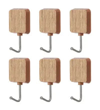 Miniso Square Imitation Wood-pattern Hook 6pcs (S)