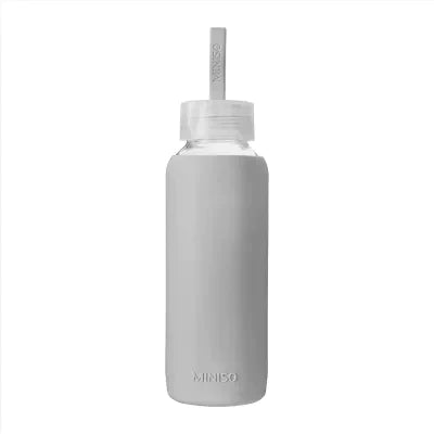 Miniso Glass Bottle with Silicone Cover 300mL(Gray)