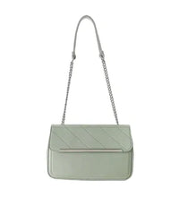 Miniso Solid Color Stitches Decorated Shoulder Bag(Light Green)