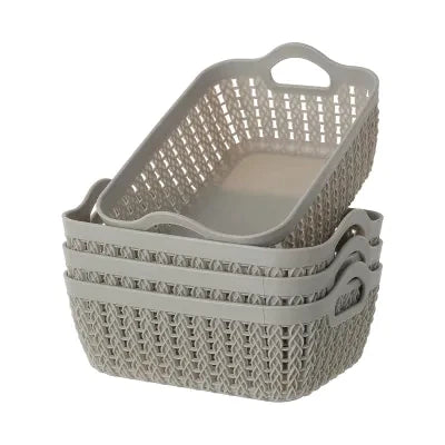 Miniso Storage Basket, S (4 pcs)( Gray)
