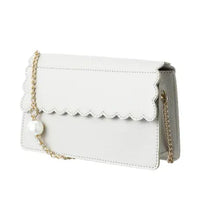 Miniso Scalloped Flap Crossbody Bag with Bead Chain