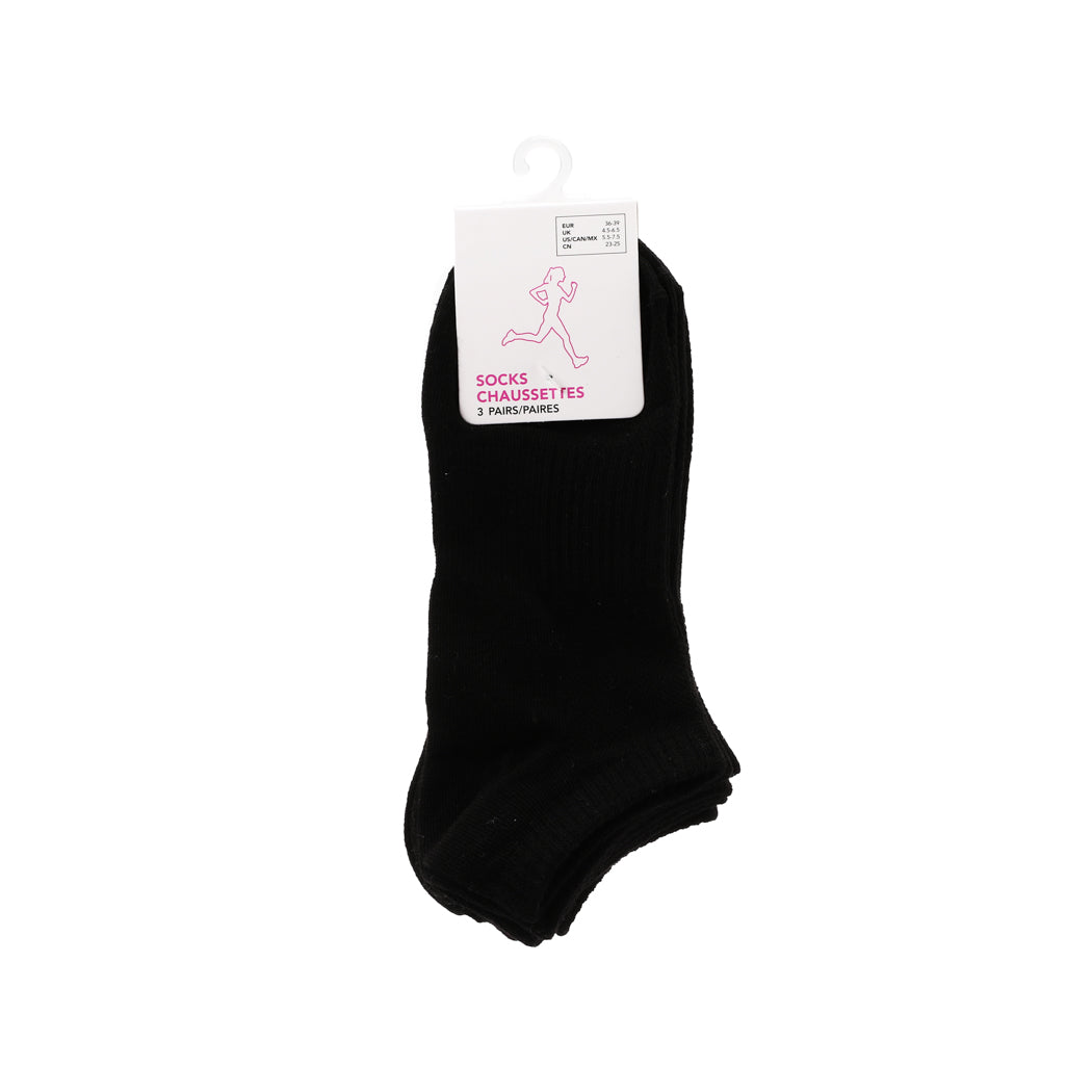 Miniso  Athletic Low-cut Socks for Women (3 Pairs)(Black)