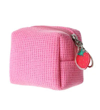 Miniso Waffle Weave Square Solid Color Coin Purse(Pink)