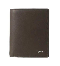 Miniso Men＇s Vertical Short Bifold Wallet with Silver Letters(Brown)