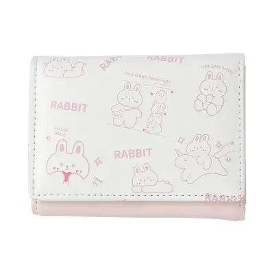 Miniso Women's All Over Print Short Trifold Wallet(Pink)