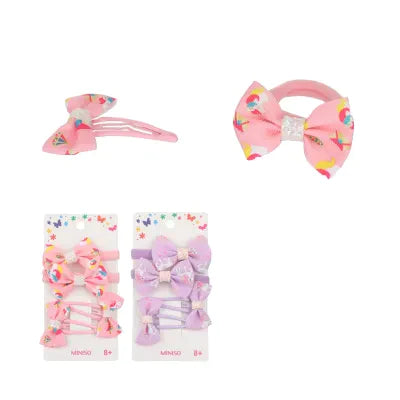 Miniso Unicorn Series Cute Bow Hair Accessories Kit (4 pcs)