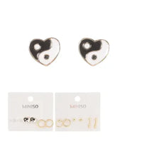 Miniso Fashion Series Eight Trigrams & Circle Earrings (3 Pairs)