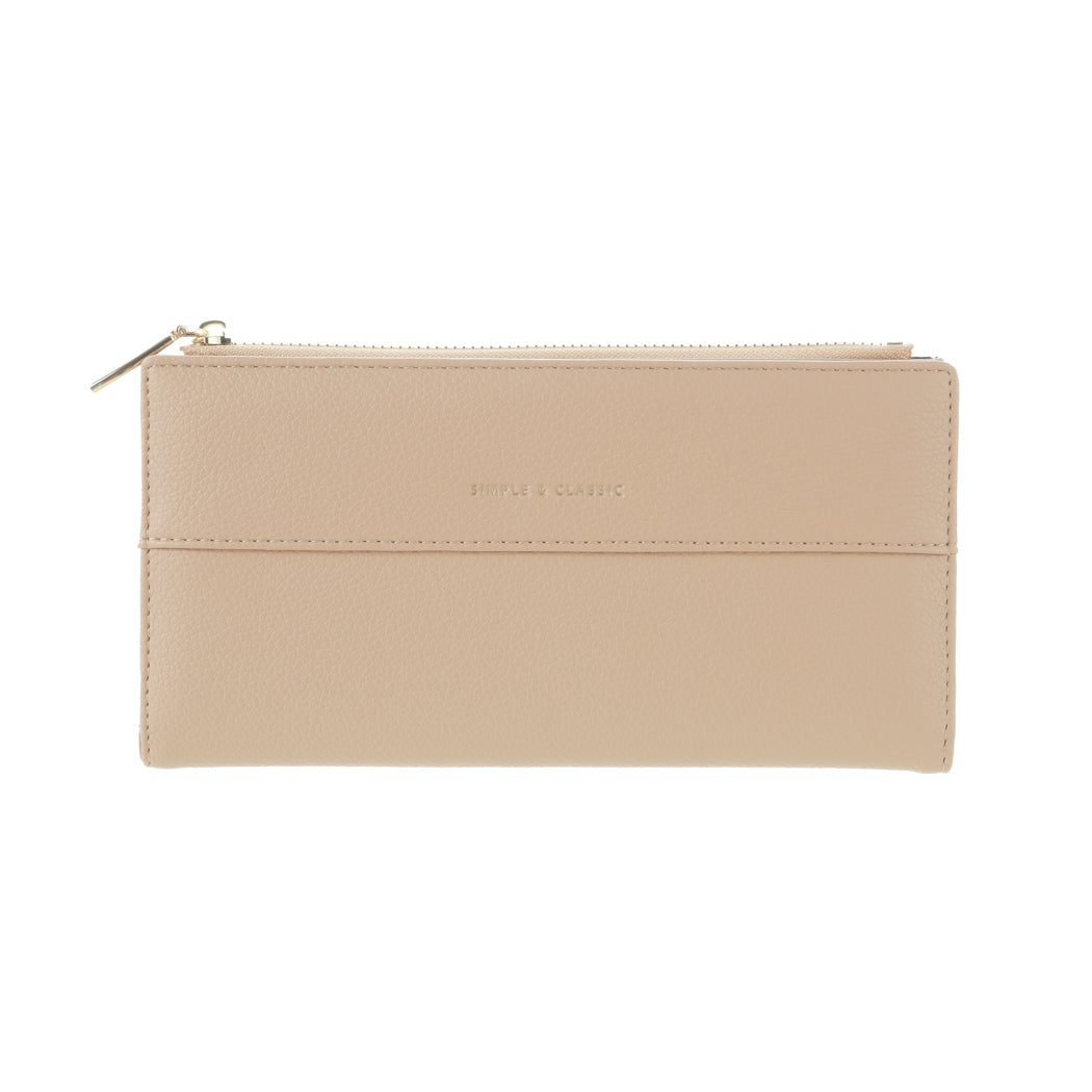 Miniso Women's Long Wallet with Golden Letters(Apricot)