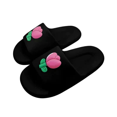 Miniso Lovely Series Tulip Women's Slippers (Black,37-38)