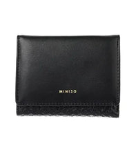 Miniso Pearl Texture Series Women's Short Trifold Wallet(Black)