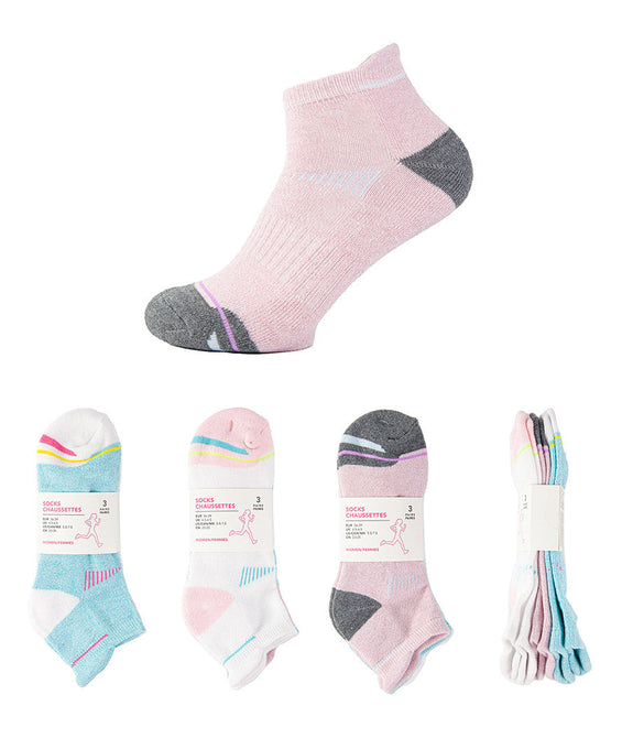 Miniso  Anti-Wear Women's Athletic Socks 3 Pairs(Striped Contrast Color)