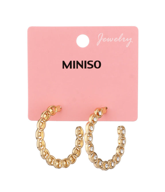 Miniso Shiny C-Shaped Earrings (1 Pair)