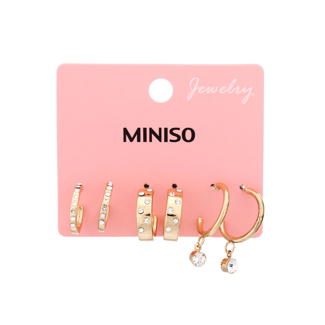 Miniso Shiny Ear Hoops (3 Pairs)