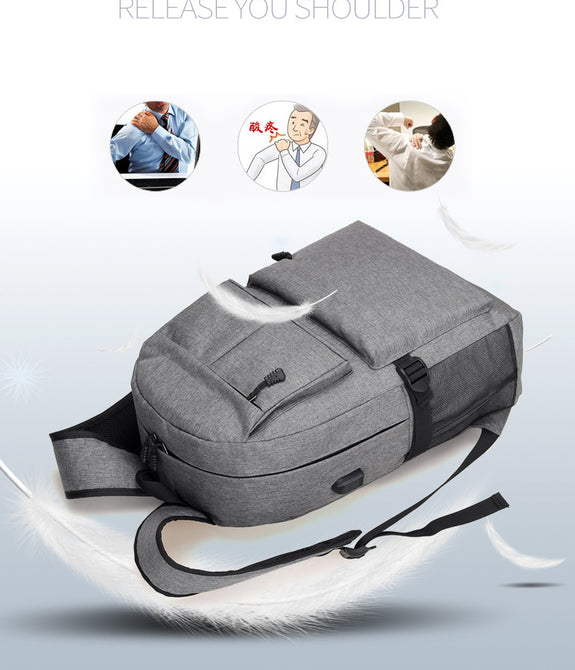 RYUGA Korean Fashion Unisex Backpack with USB CHARGE Port - astore.in