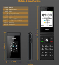 Flip Phone GSM Big Button Mobile Phone Dual Sim FM Radio Uniwa X28 Cellphone - astore.in