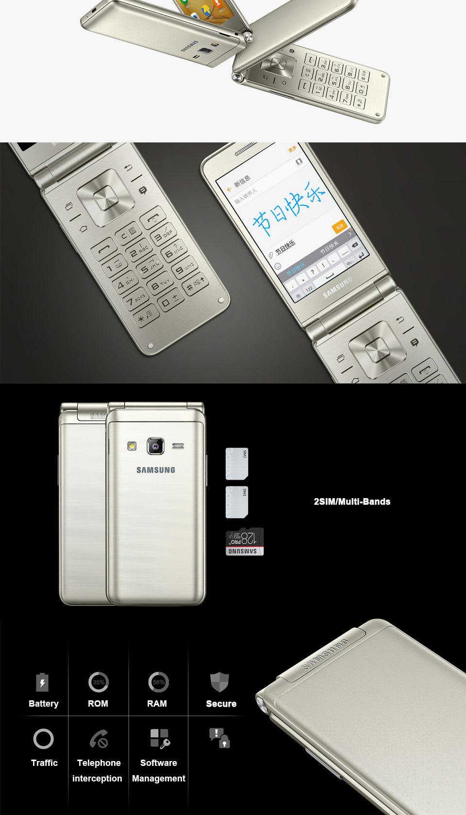 Original Samsung Galaxy Folder 2 G1600 business Flip Phone - astore.in