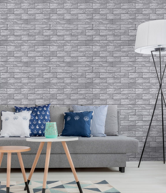 HaokHome Vintage Brick Stone Design Wallpaper Roll PVC roll