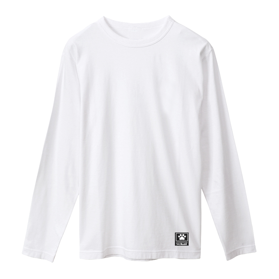 Yokai Casual Men's Cotton Long-sleeved T-shirt White - brandyokai