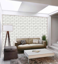 Wallter Brick Design Wallpaper White 3D Waterproof Roll - astore.in