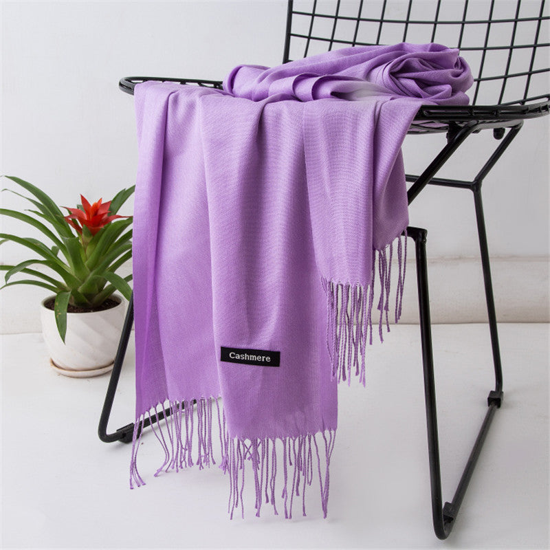 Luxury Women Cashmere Solid Scarf Summer Thin Pashmina Shawls and Wraps Female Foulard Hijab Stoles Head Scarves - astore.in
