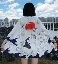 Japanese Kimono Traditional Clothing Crane Carp Anime Kimono Dress Shirts Women Samurai Haori Hombre Yukata Man Cardigan Shirt